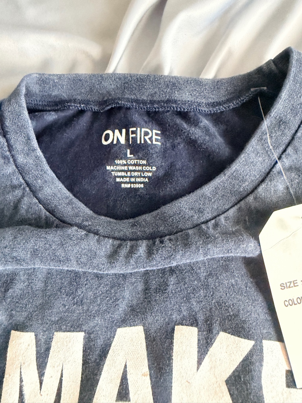 On Fire Women's Navy Heather Short Sleeve Tee